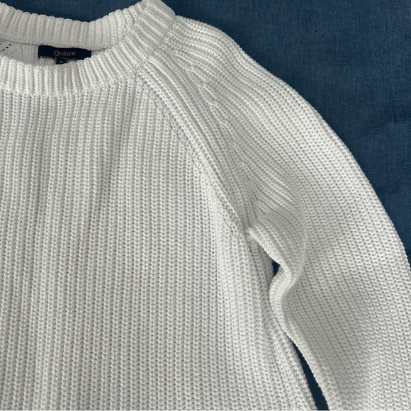 Quince Classic Fisherman Ivory Crew Neck Sweater small - Picture 3 of 10